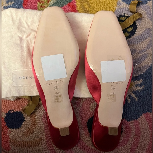 Doen Asher Satin Mules Kitten Heel - Picture 5 of 8